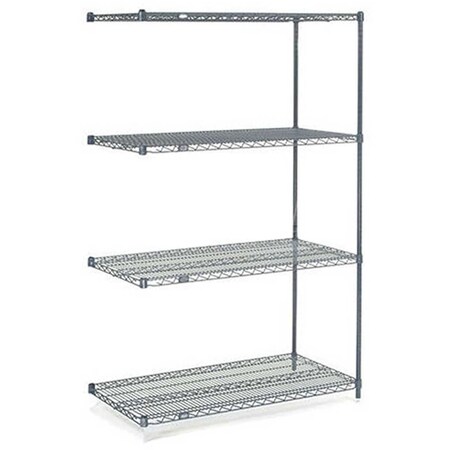 Nexel 5 Tier Wire Shelving Add-On Unit, 24W x 18D x 74H A18247N5